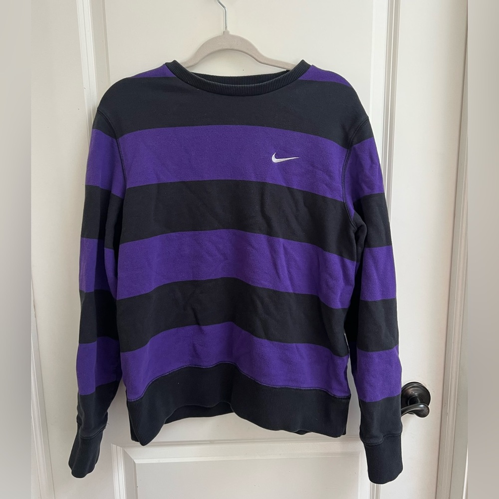 Black & Purple Striped Nike Sweatshirt